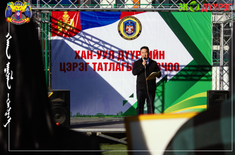Хан-Уул дүүрэгт 2024 оны ээлжит цэрэг татлага ЕБ-ын 34-р сургууль дээр явагдаж байна