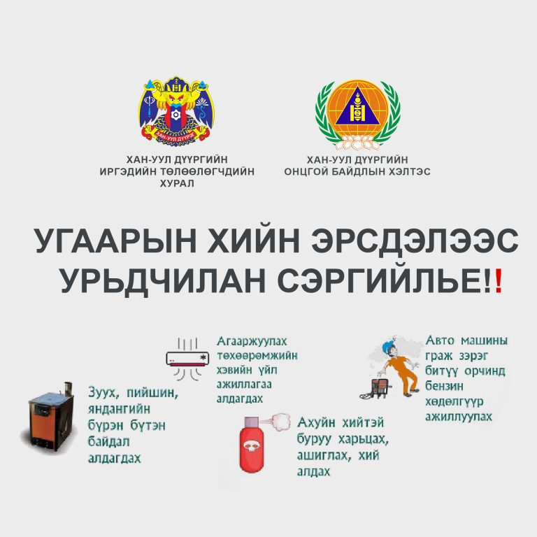 УГААРЫН ХИЙН ЭРСДЭЛЭЭС УРЬДЧИЛАН СЭРГИЙЛЬЕ